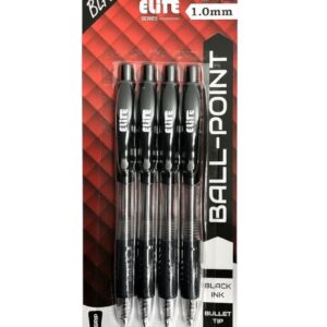 St Ball Point Tip Pen Black 4Pk — wholesale bulk supply from JMD All Star