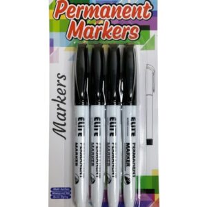 St Permanent Marker Black 4Pk — wholesale bulk supply from JMD All Star