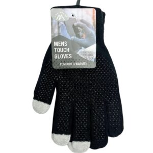 TOUCH GLOVES W/DOTS BLACK (144)40481