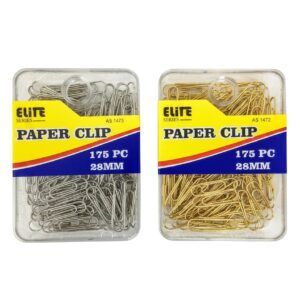 ST PAPER CLIPS 175PCS/28MM GOLD/SILVER(48)