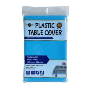 PLASTIC TABLE COVER BLUE(48)