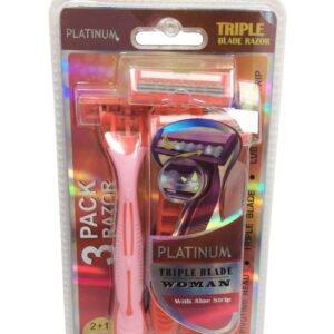 RAZOR PLATINUM PINK 3PK(24)