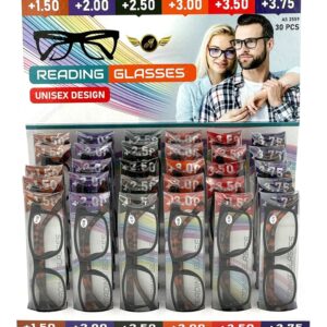 READING GLASSES DISPLAY RED STRIPES (120)