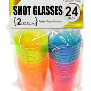SHOT GLASS 2 OZ COLOR AST 24CT (36)