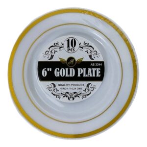 GOLDRIM PLATE 6"10CT(12)