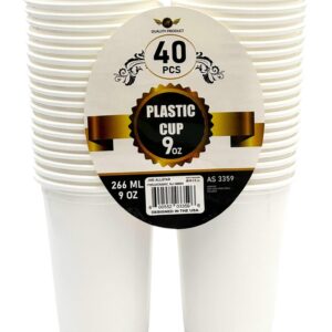 PL CUPS 9 OZ WHITE 40CT (24)