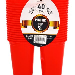 PLASTIC CUP 9OZ RED 40CT(24)