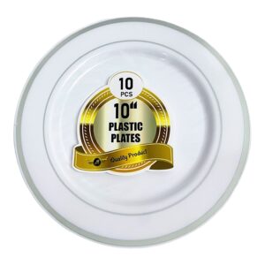 SILVER RIM PLATE 10" 10CT(12)