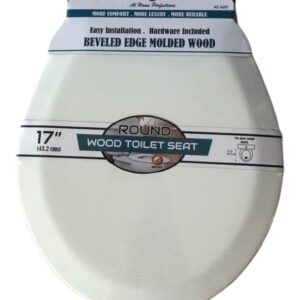 WOOD MDF TOILET SEAT BELVED WHITE 17''(4)