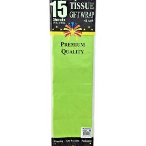 GIFT TISSUE LIME GREEN 15CT (72)