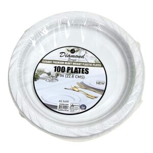 PL PLATES 9" WHITE 100CT(6)