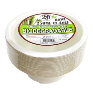 BIODEGRADABLE BOWL 250ML 20CT (24)