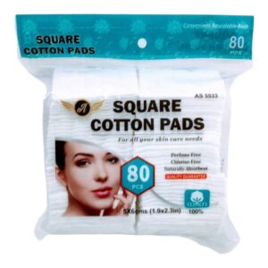 COTTON PADS SQUARE 80CT (48)