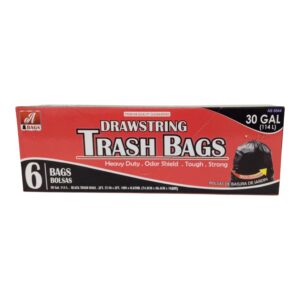 TRASH BAGS W/STRING 33GAL 6PCS(24)