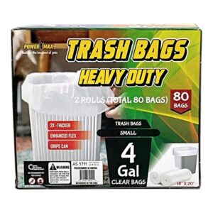 CLEAR TRASH BAG ON ROLL (24) 4GAL 80CT
