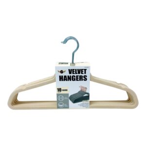 HANGER VELVET OFF WHITE 10PK (12)