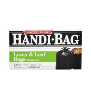 HANDI-BAG® BLACK BAG FLAP TIE 39GAL 34CT (6)